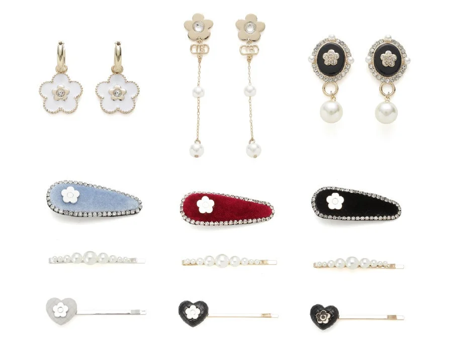 バリエーションピアスとヘアクリップSET