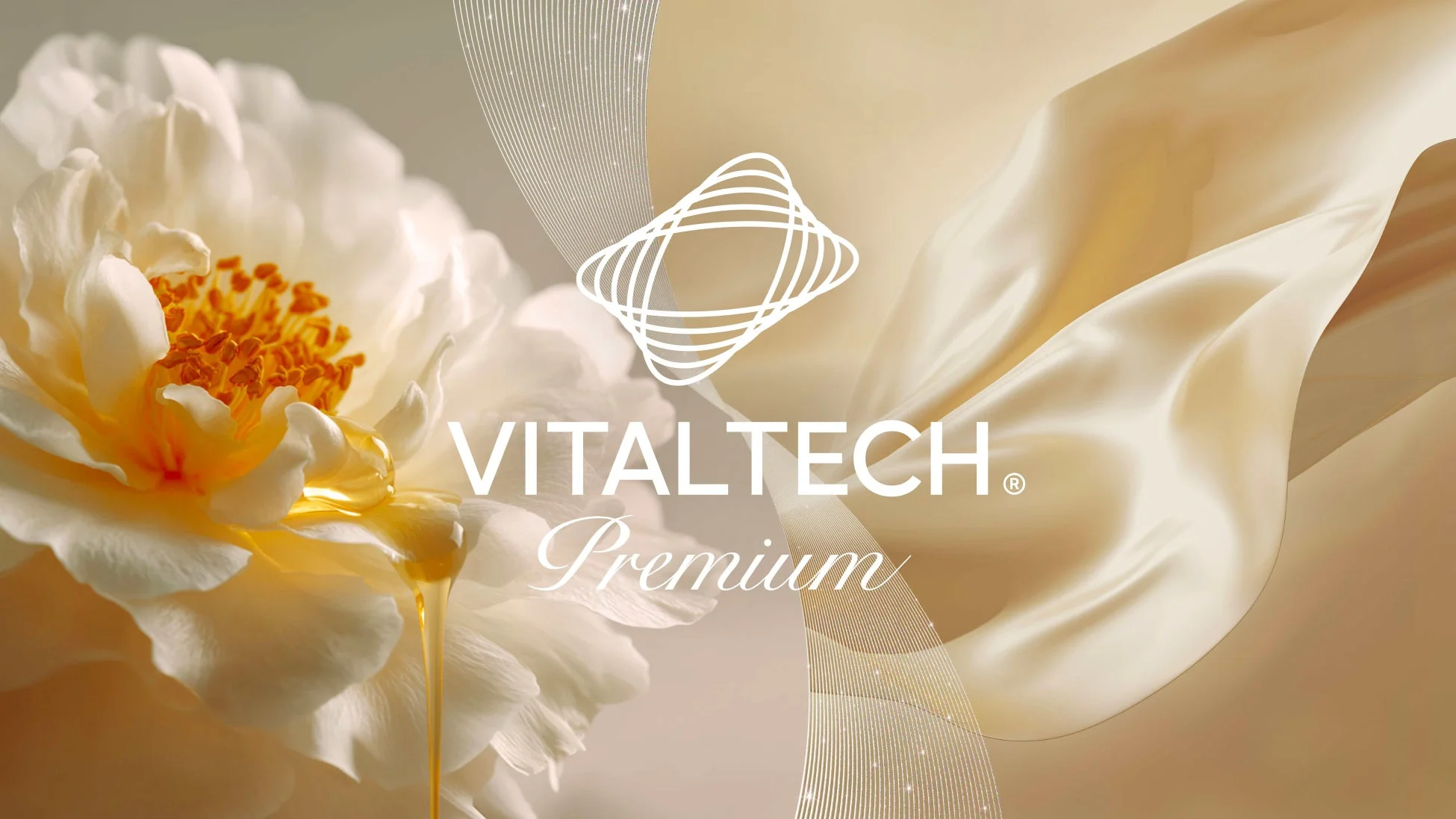 VITALTECH Premiumのロゴと花
