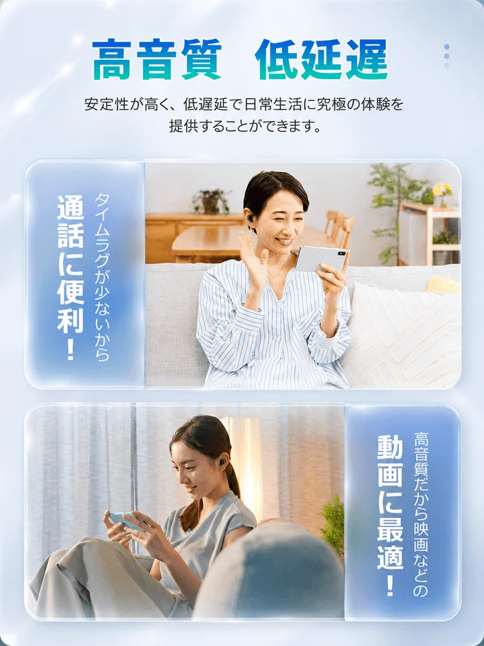 高音質・低遅延の説明