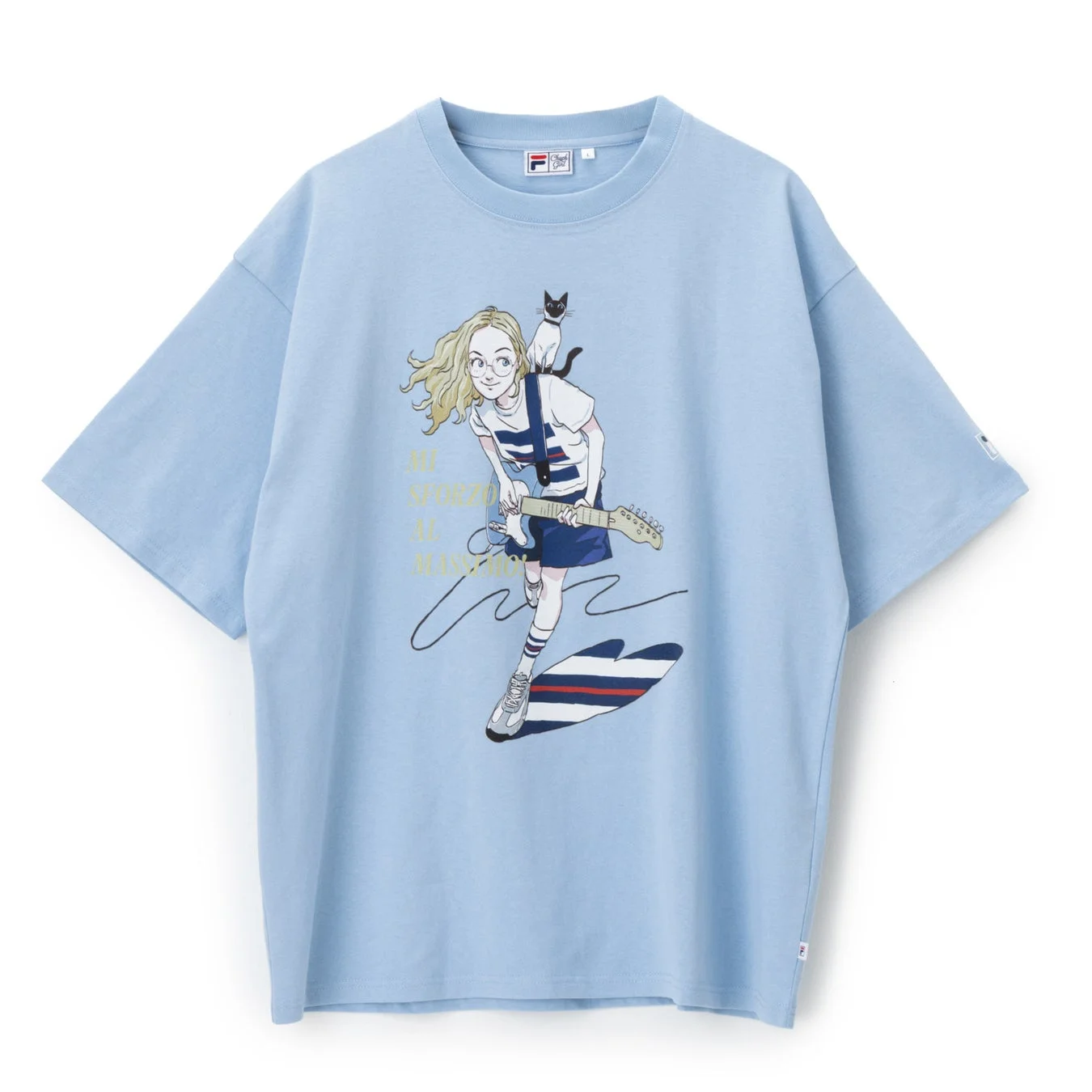 水色Tシャツ ギター少女