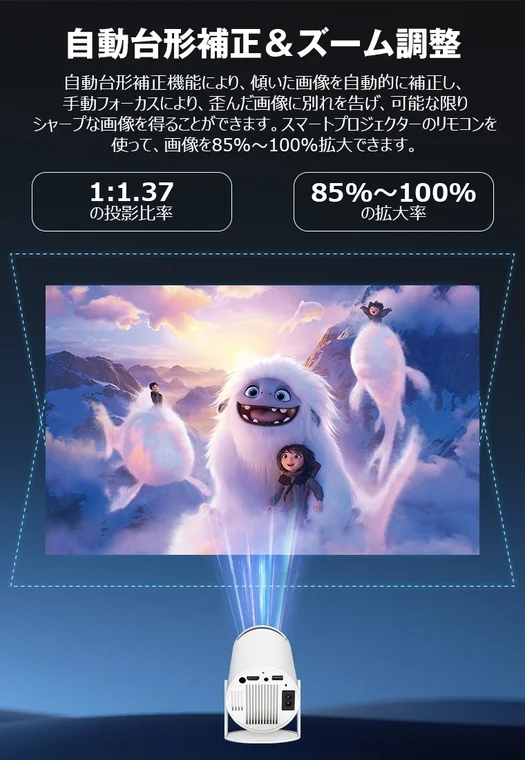 自動台形補正機能