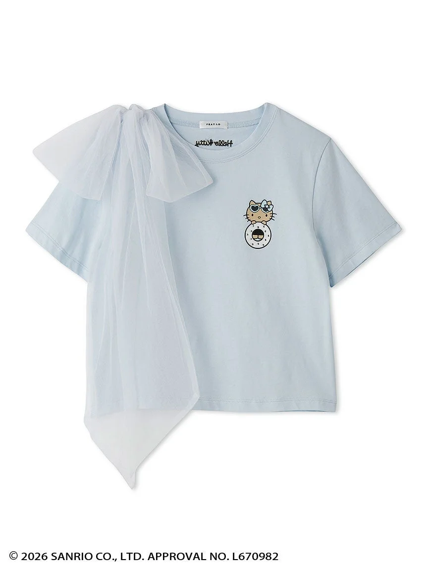 ハローキティ2wayチュールリボンTシャツ(ライトブルー)