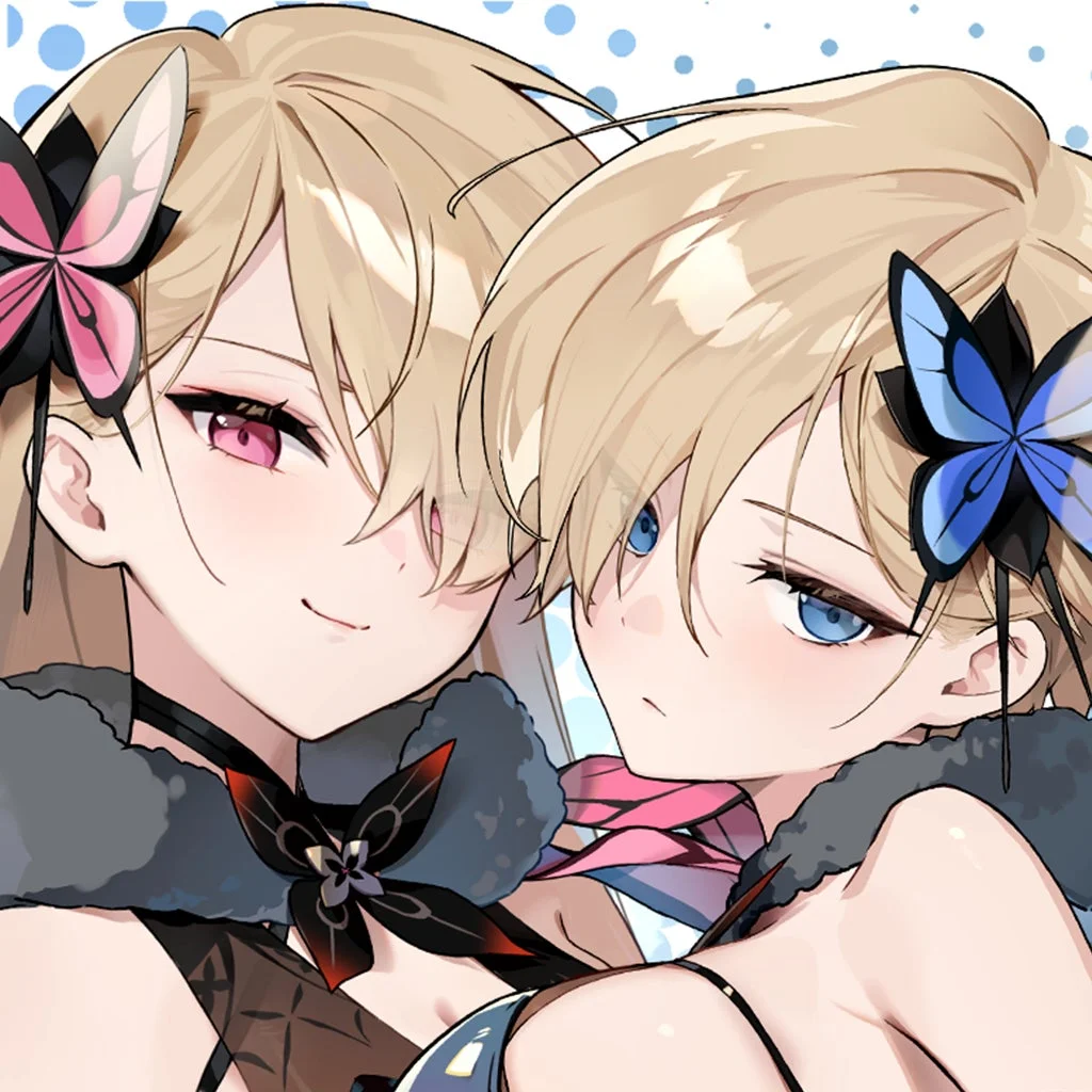アニメ風の少女二人組