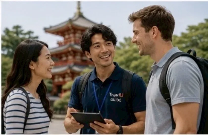 観光地での外国人旅行者向け観光ガイド