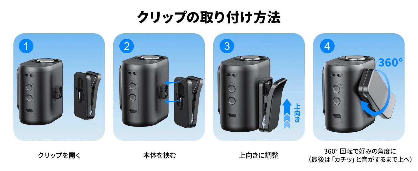 クリップの取り付け方法