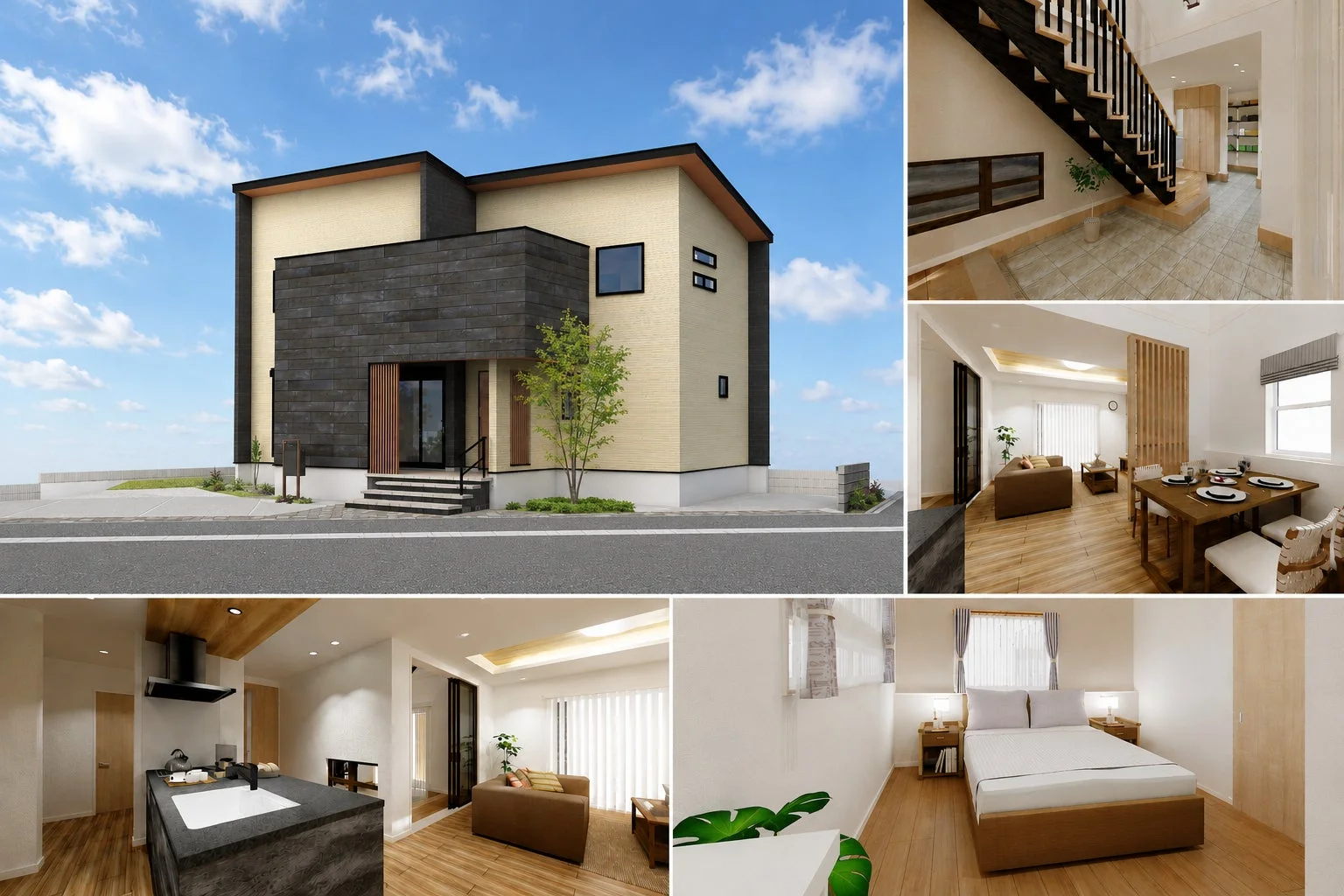 モダンなデザインの一戸建て住宅