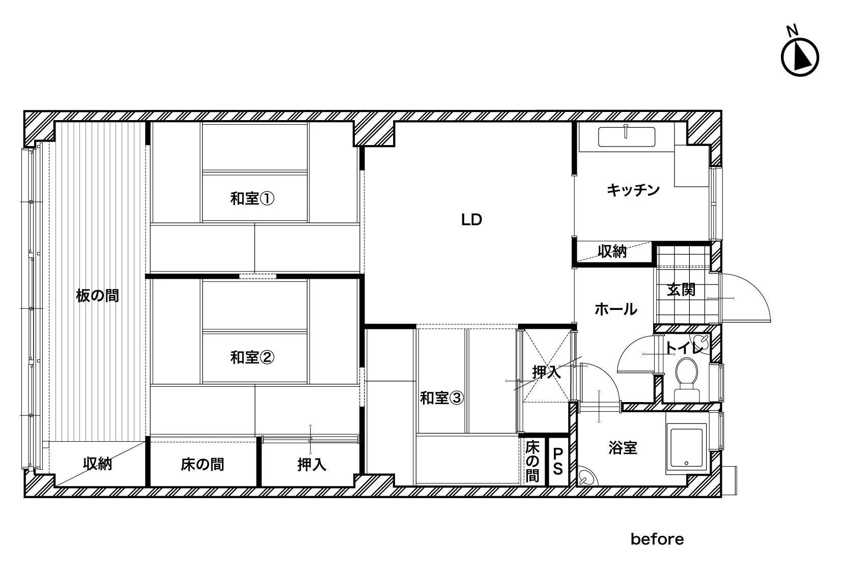 リノベーション前の間取り図