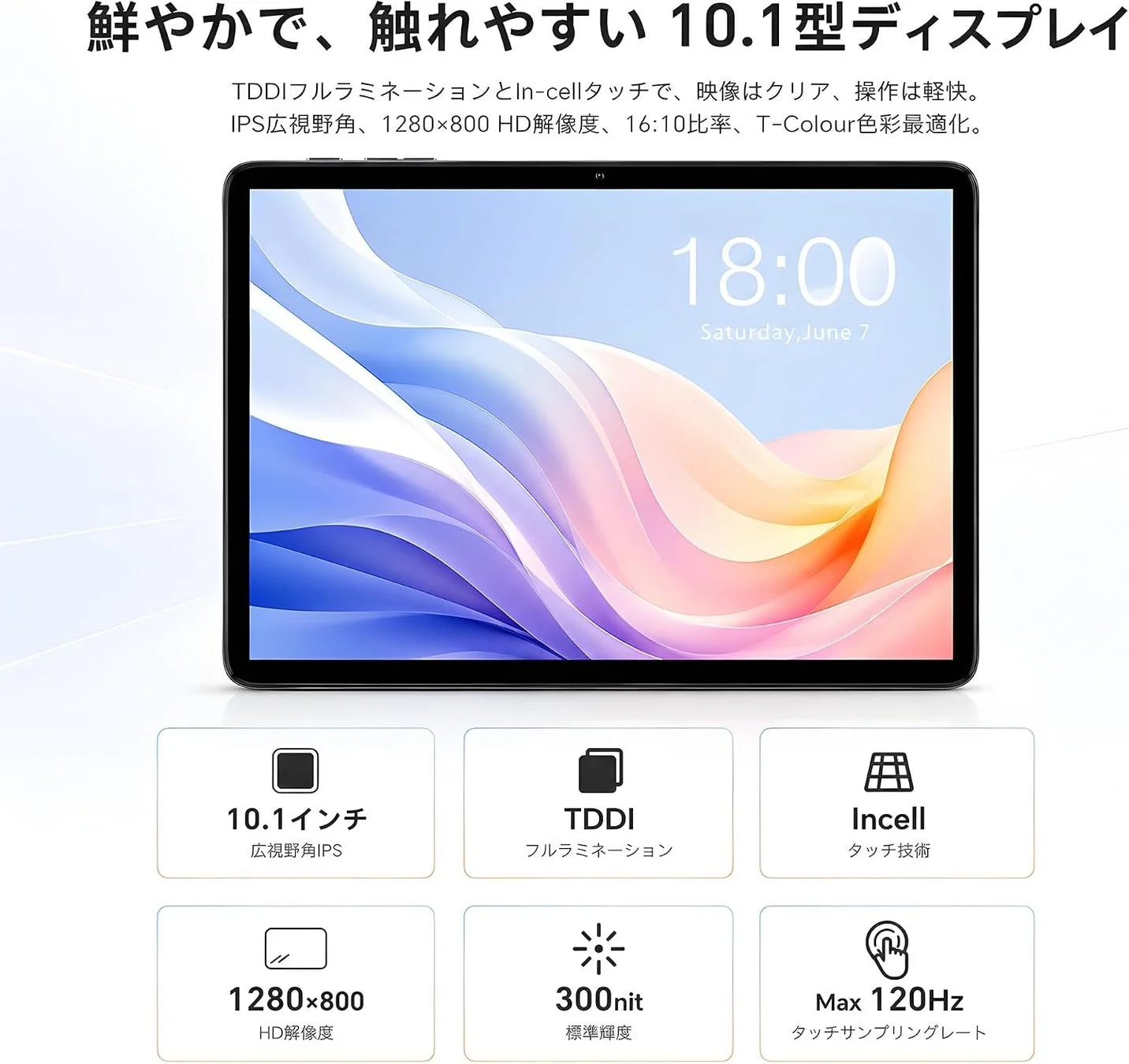 10.1インチIPS大画面