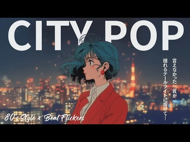 シティポップ風の夜景イラスト