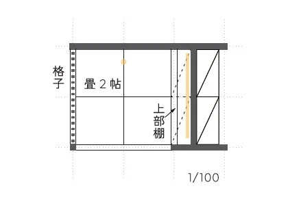 和室ヌックの間取り図