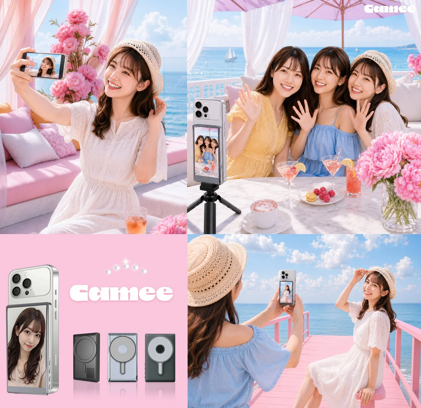 Cameeで撮影する女性たち