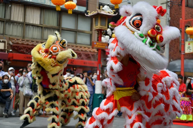 南京町の中秋節の獅子舞
