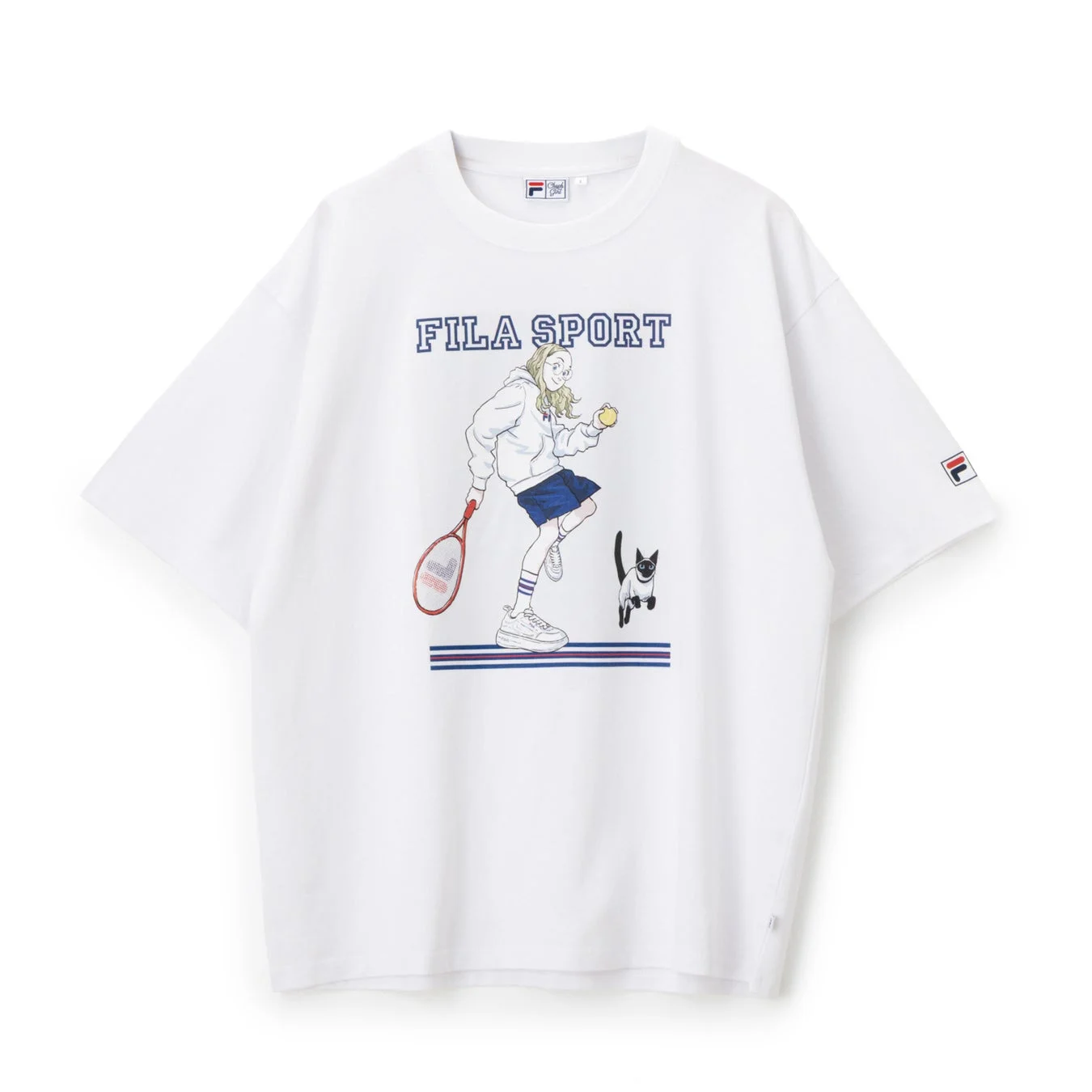 白Tシャツ テニス少女