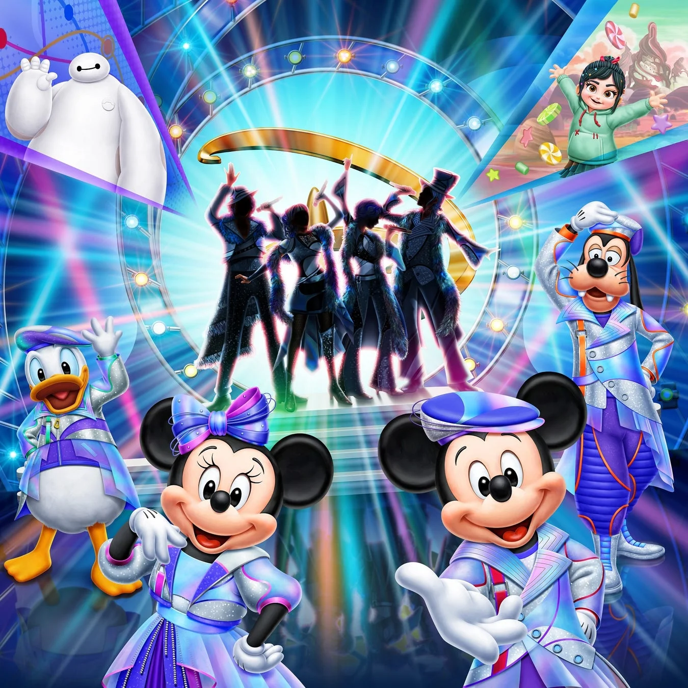 The D-Groovationz4とディズニーキャラクターたち
