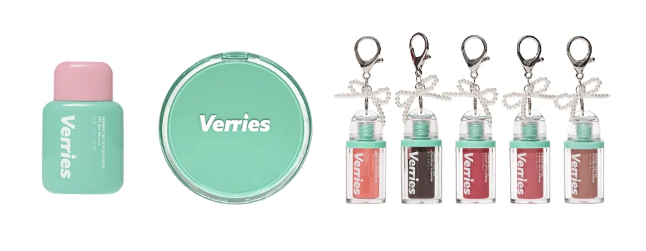 Verriesのコスメセット、日焼け止め下地、クッション、ミニリッププランパー