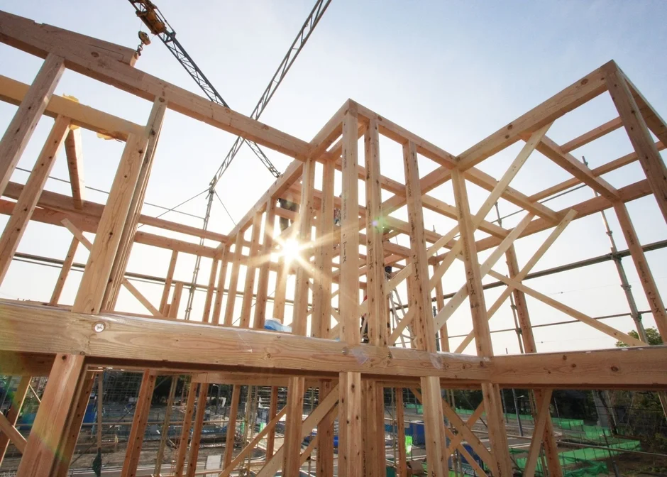 建設中の木造住宅