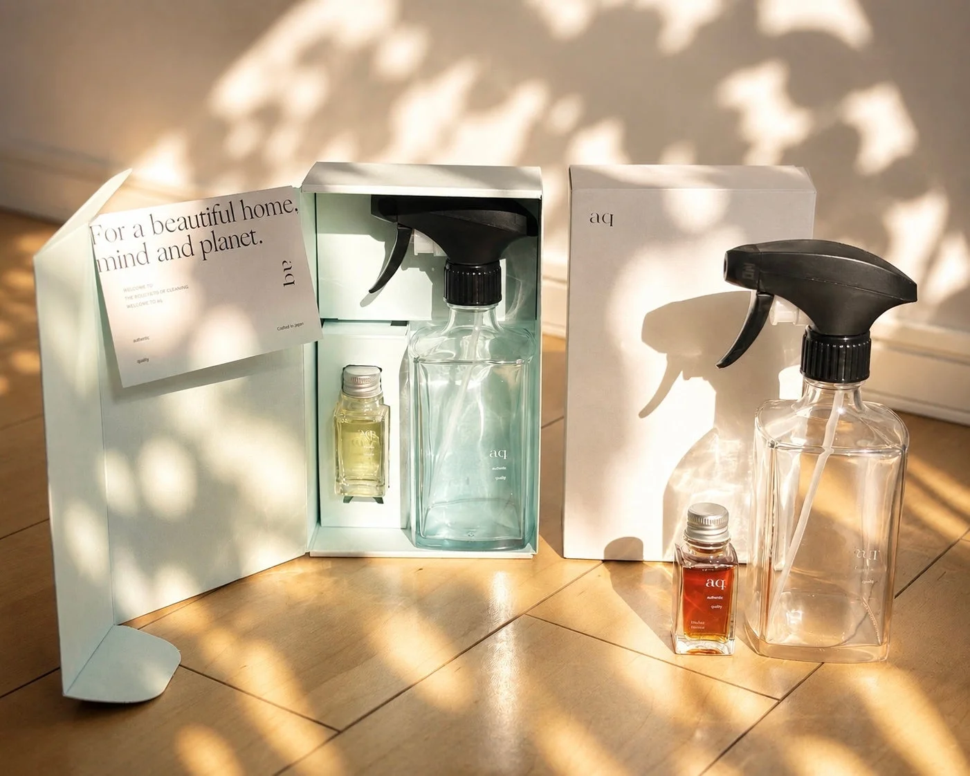 For a beautiful home. mind and planet. WELCOME TO THE ROOTS OF CLEANING WELCOME TO aq authentic quality Crafted in Japan aq authentic quality