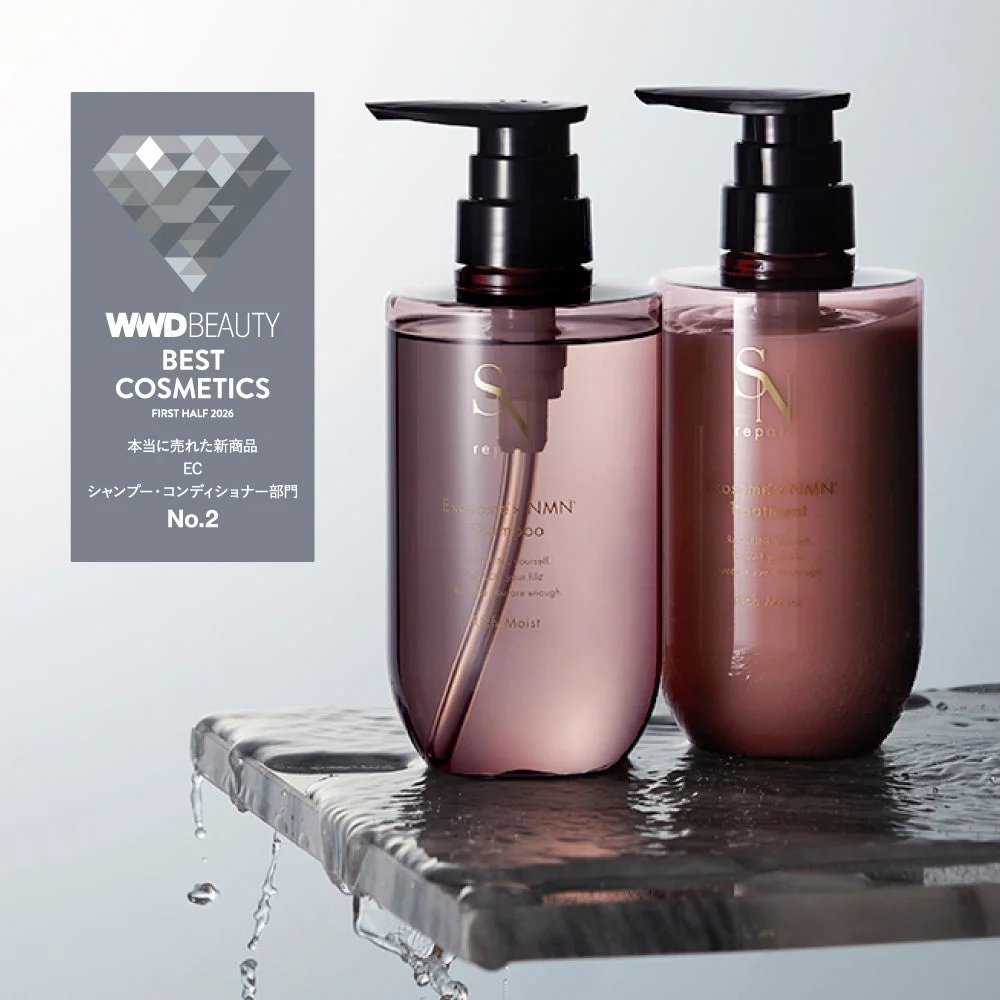 WWD BEAUTYベストコスメ2026上半期「シャンプー・コンディショナー部門」で2位を獲得した、NMN配合のシャンプーとトリートメントのセット