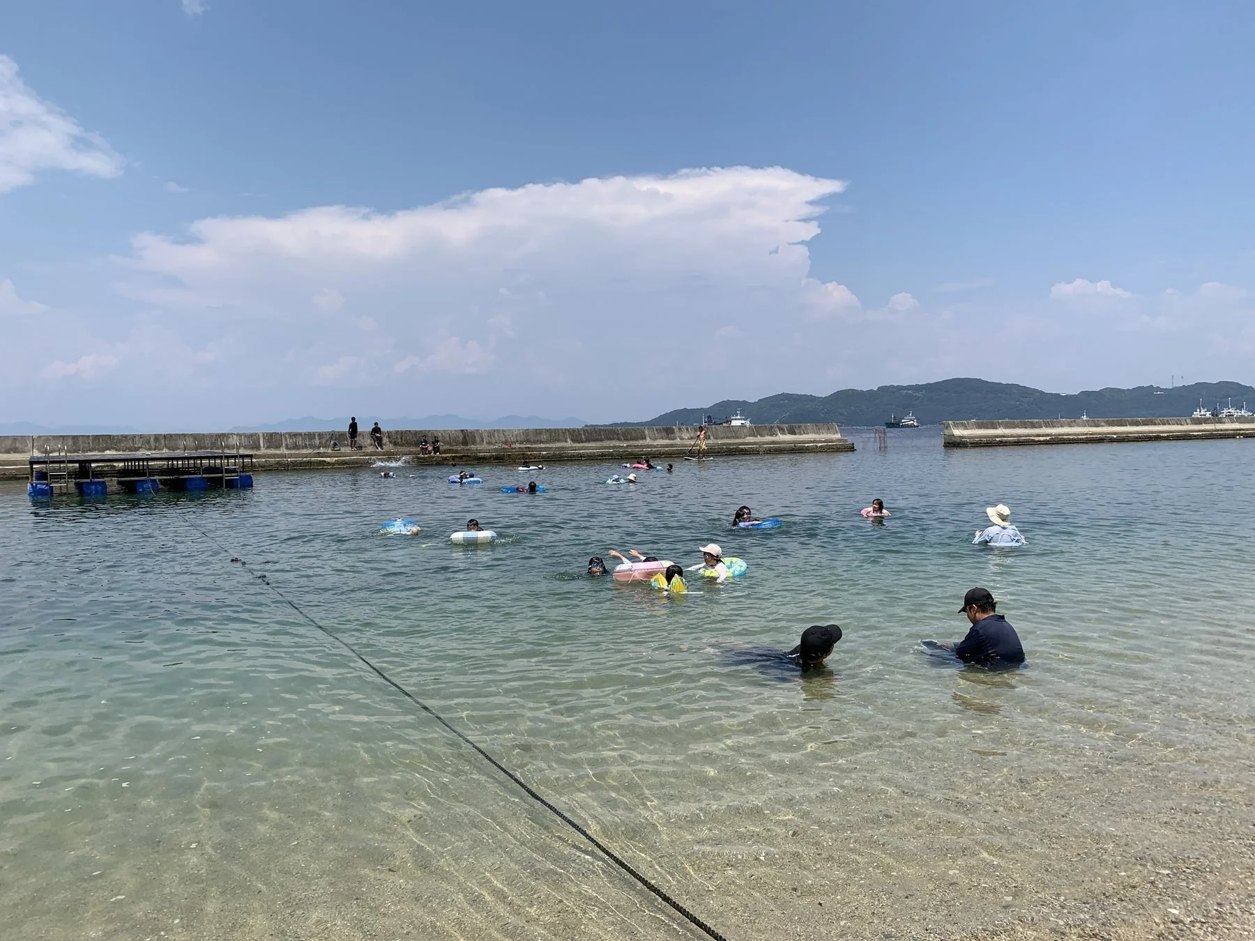 海水浴を楽しむ人々