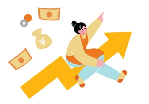 経済的な成長や投資の成功を表現するイラスト
