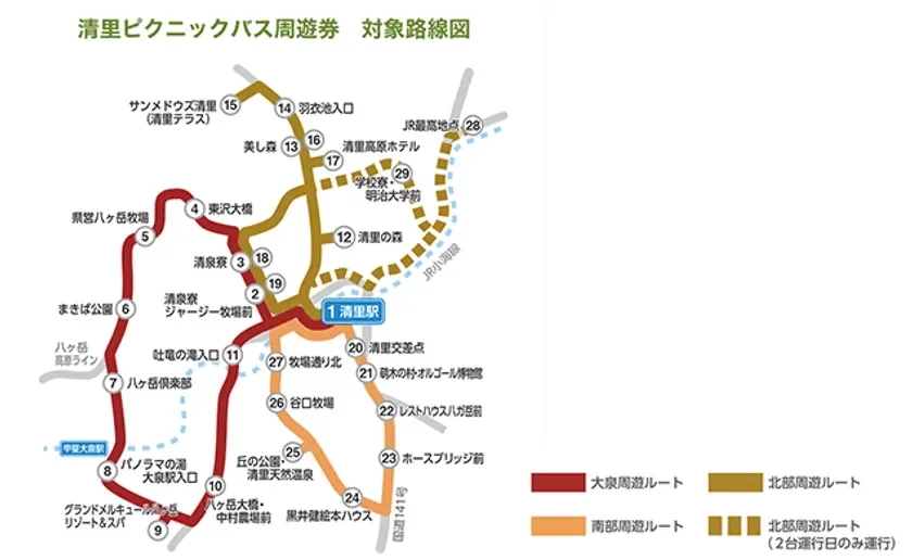 清里ピクニックバス路線図