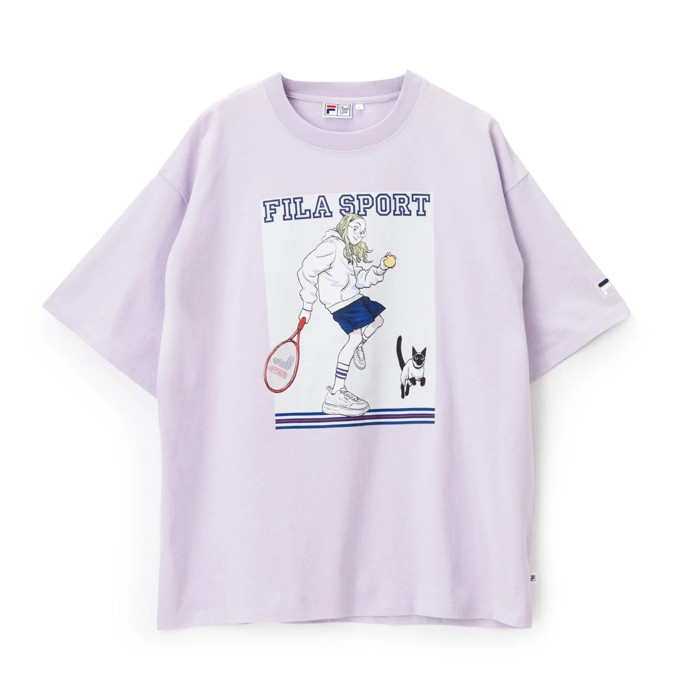 ラベンダーTシャツ テニス少女