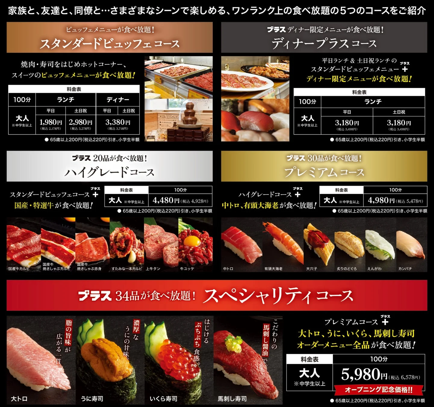 5つのコース紹介