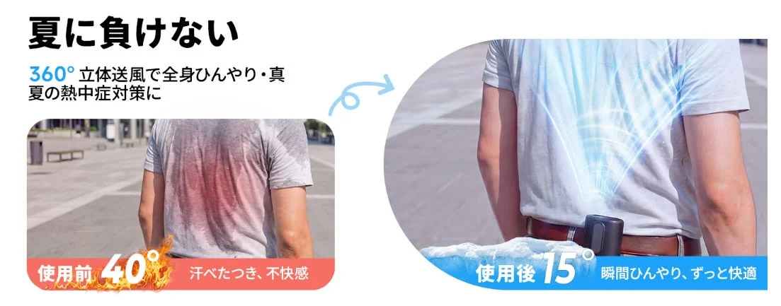 360°立体送風で全身ひんやり