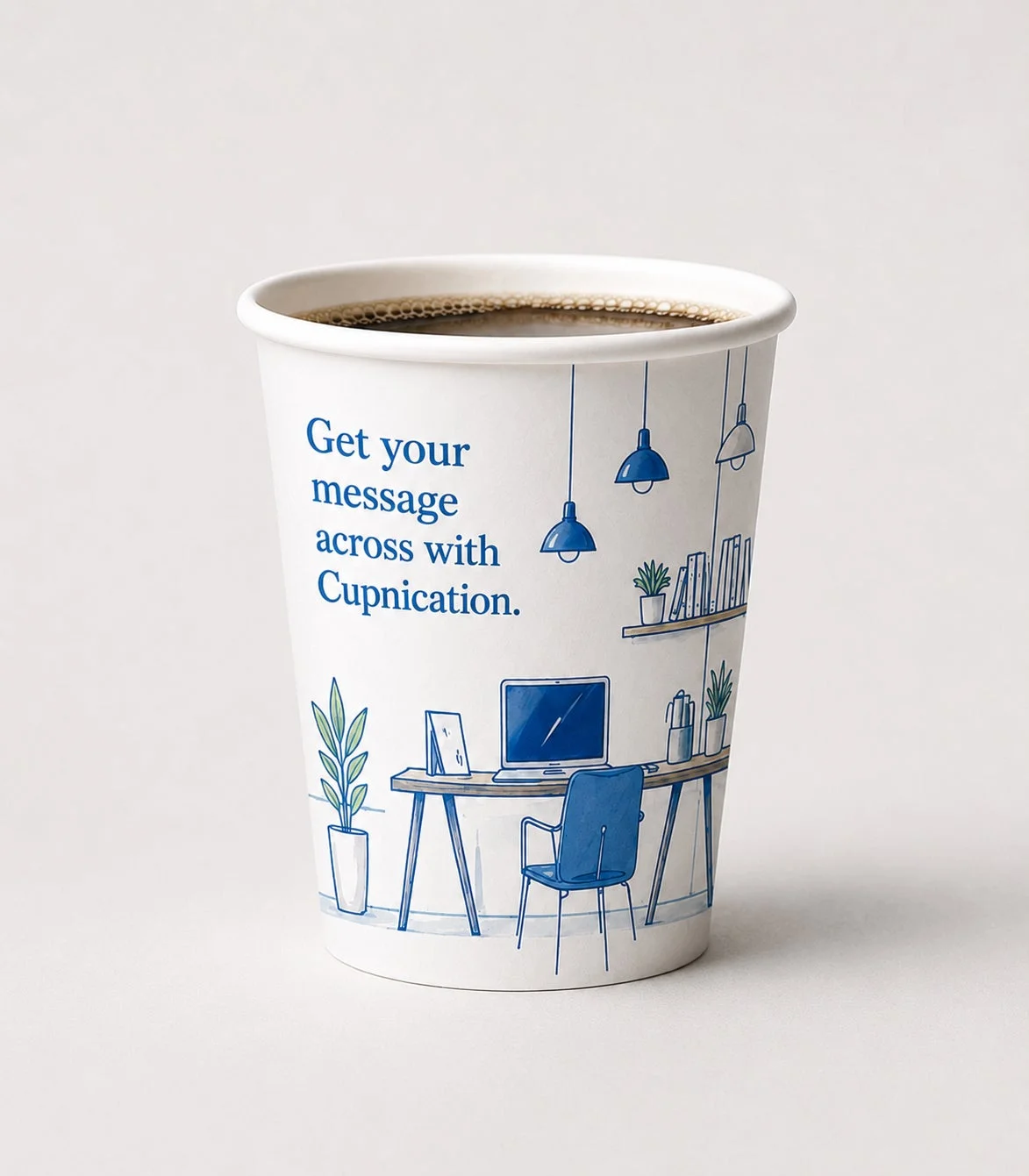 QRコードが描かれたCupnicationの紙コップ