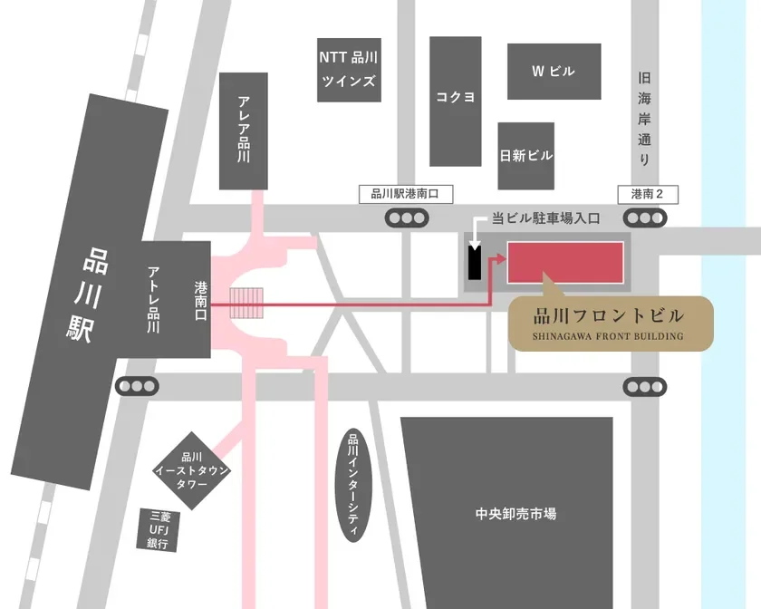 品川駅からの会場アクセス地図