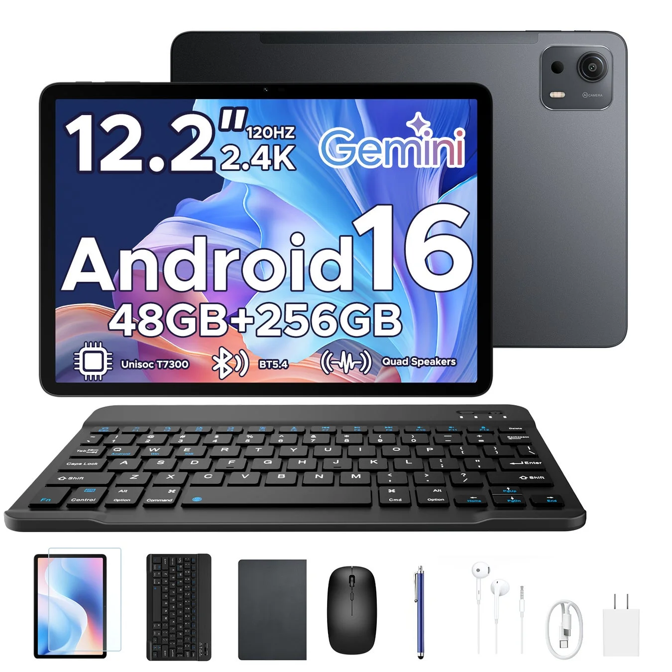 POCKAM P12PLUSタブレットと付属品