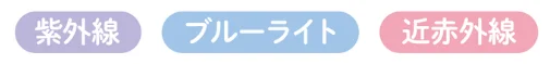 紫外線、ブルーライト、近赤外線