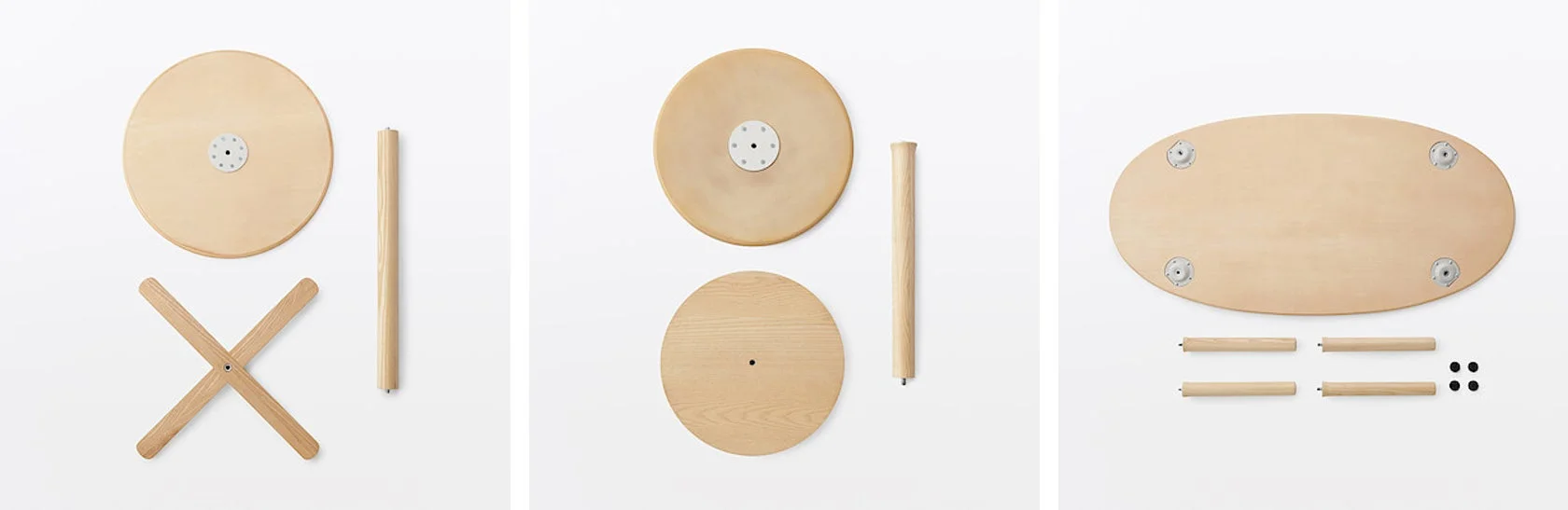 木製家具の組み立て前の部品
