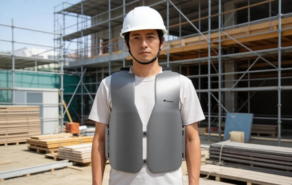 冷却ベストを着用した作業員
