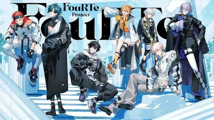 FouRTe Projectと書かれたロゴと共に、様々なポーズを取る複数の男性アニメキャラクターが描かれたイラスト