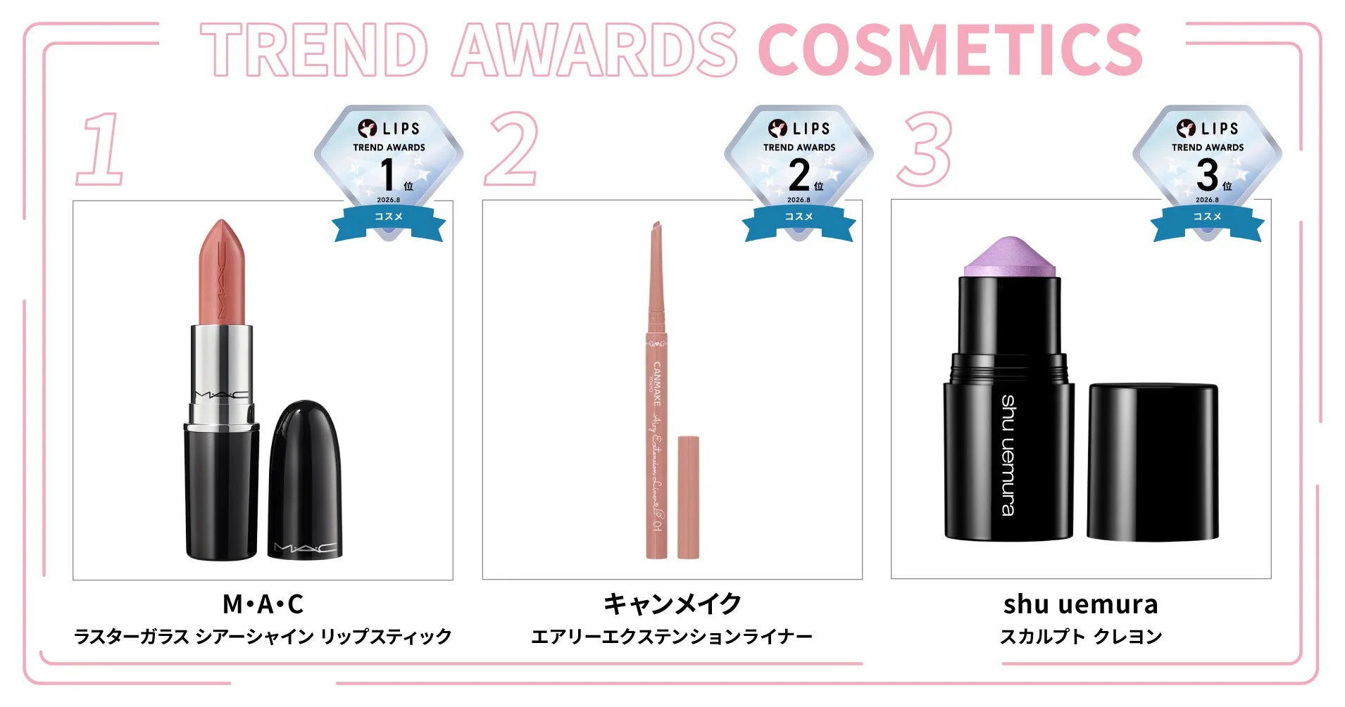 LIPS TREND AWARDS 2026.8 コスメ部門 ランキング