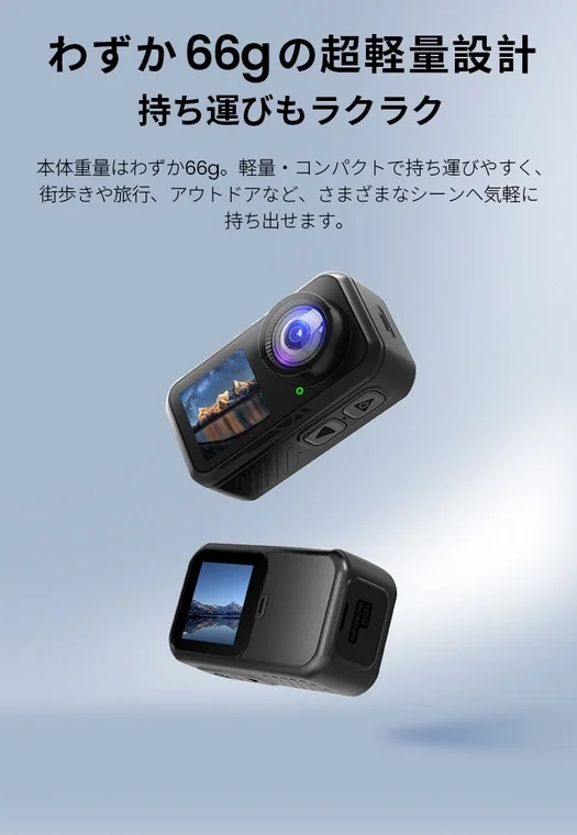 わずか66gの超軽量設計