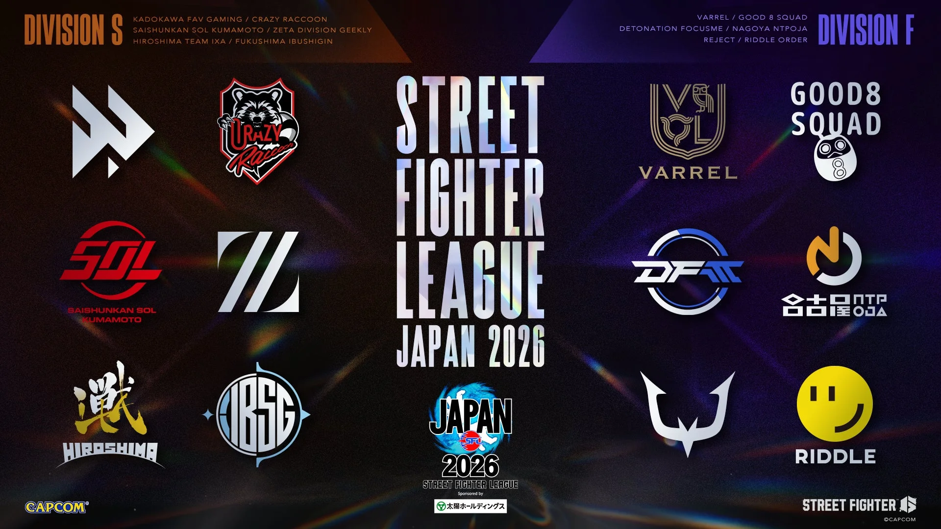 ストリートファイターリーグ JAPAN 2026 出場チーム