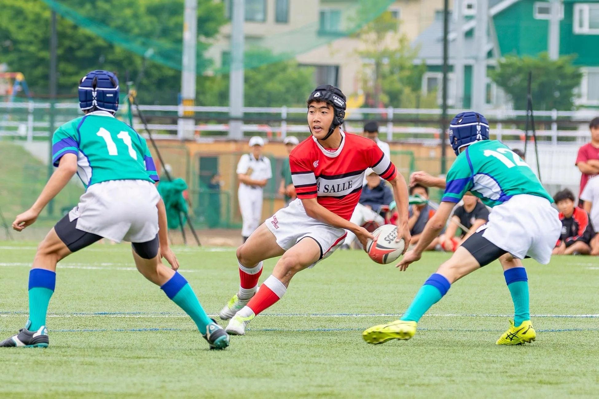 ラグビー試合中の選手