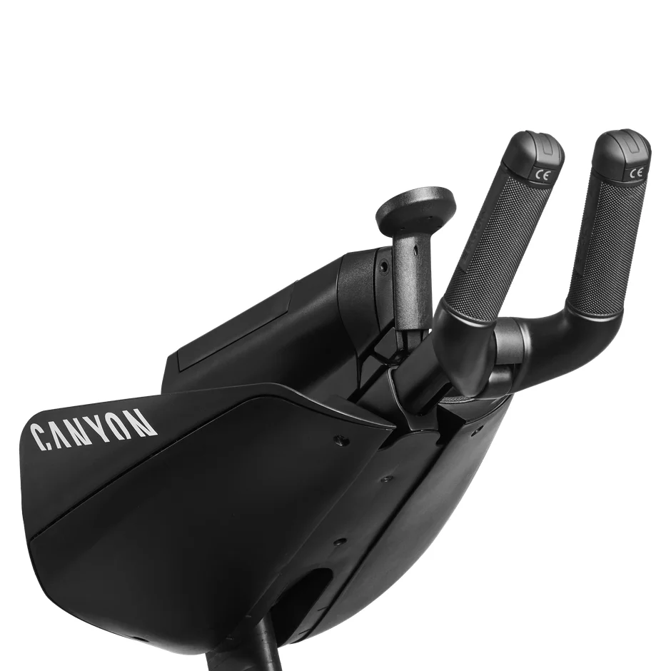 CANYONブランドの自転車用ハンドルバーとグリップのクローズアップ