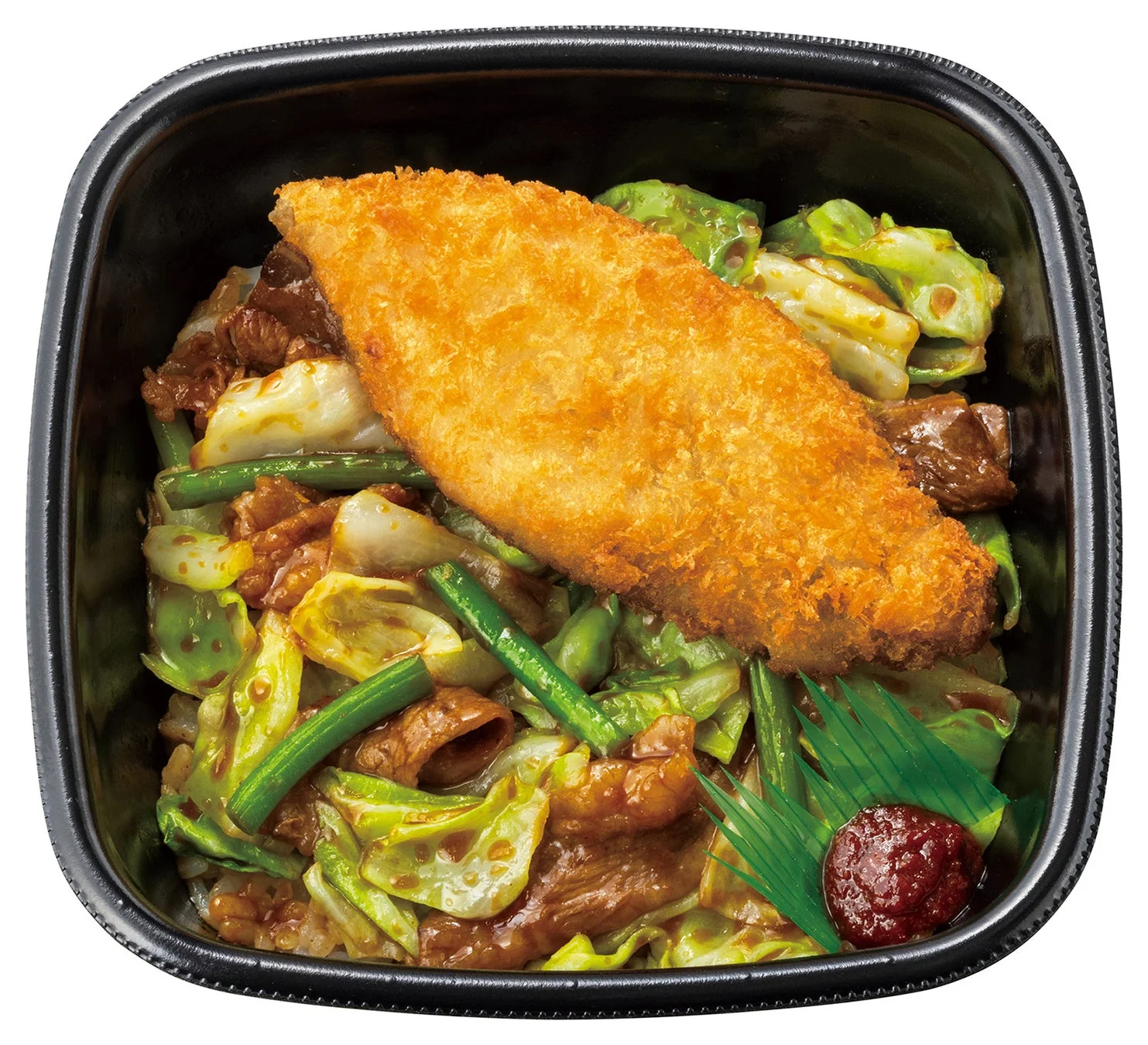牛キャベ丼(白身フライ)