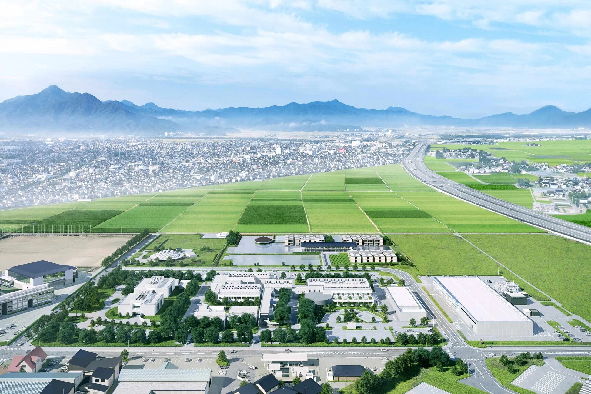 鶴岡サイエンスパークの鳥瞰図