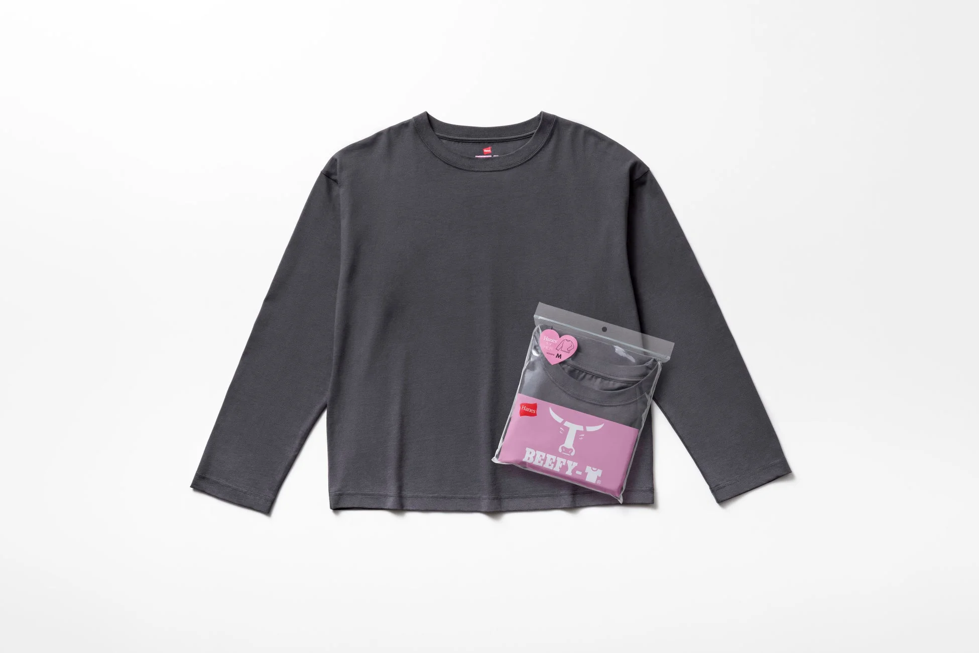 BEEFY-T for HER クルーネックロングスリーブTシャツ