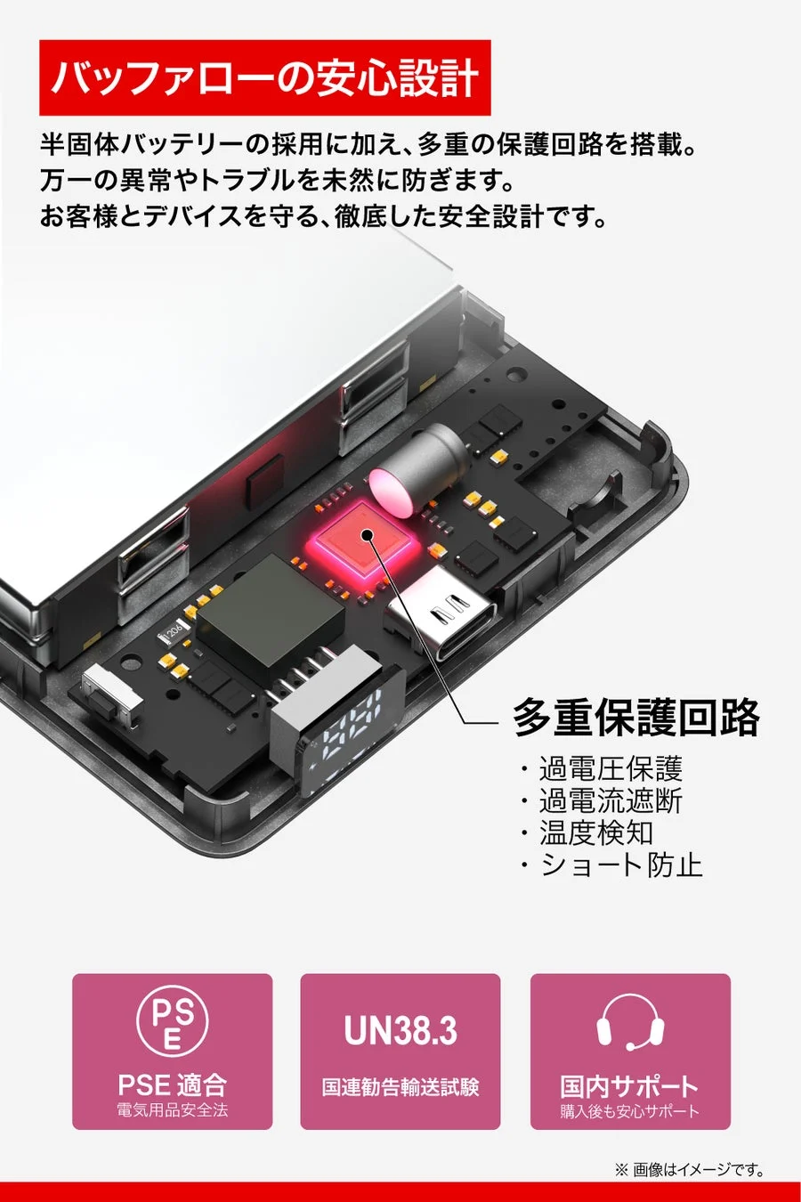 バッファロー製品の安全設計を説明