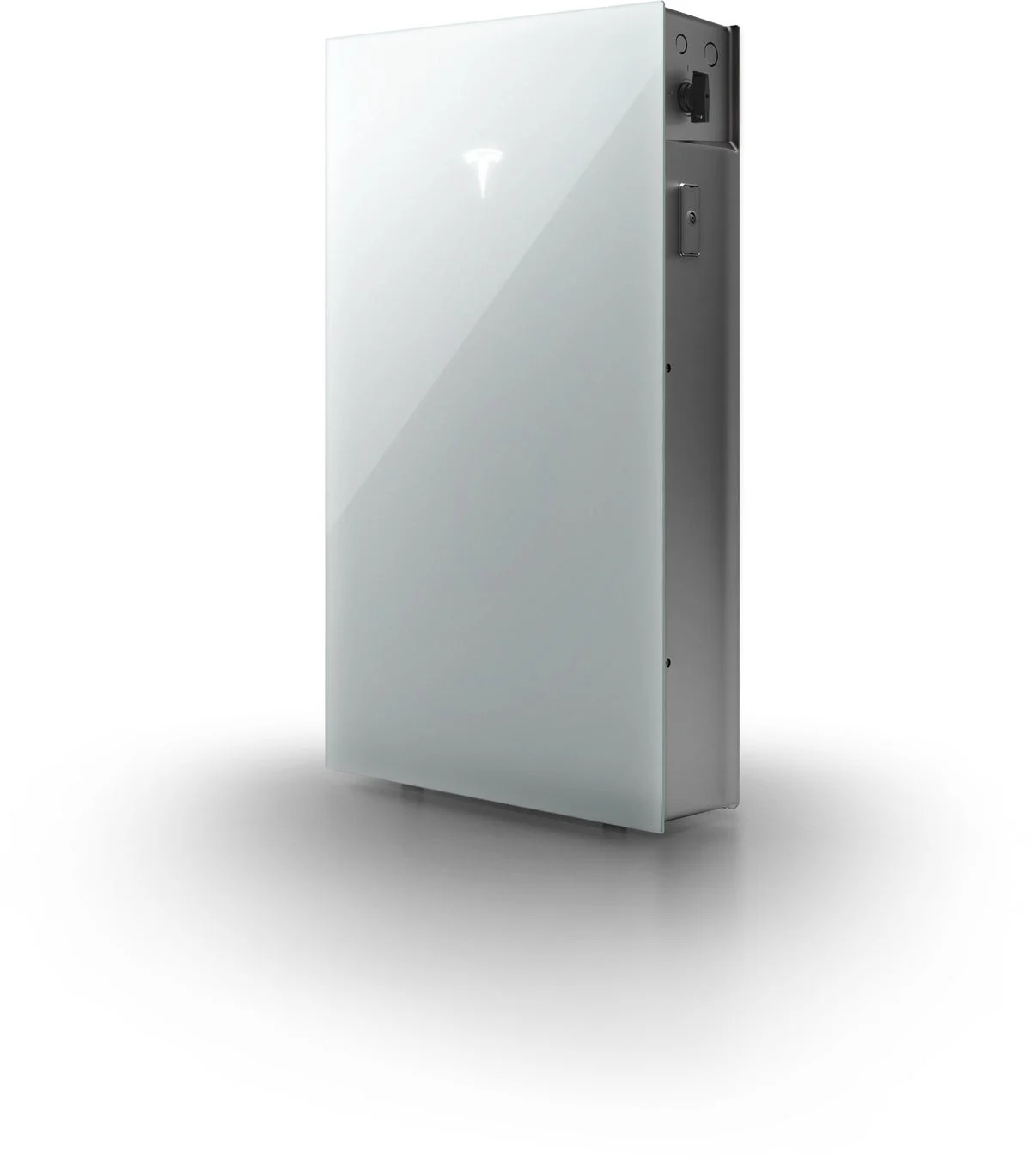 白く光沢のある表面を持つテスラの家庭用蓄電池「Powerwall」の画像
