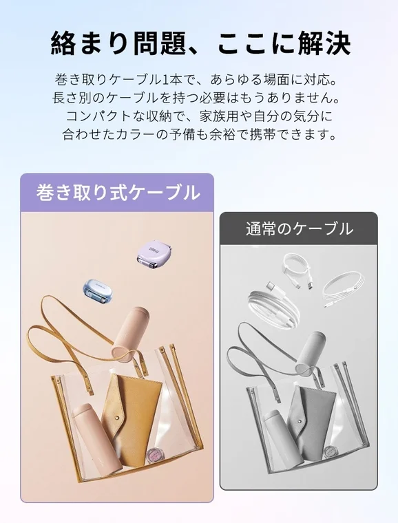 ケーブル整理の手間をなくす