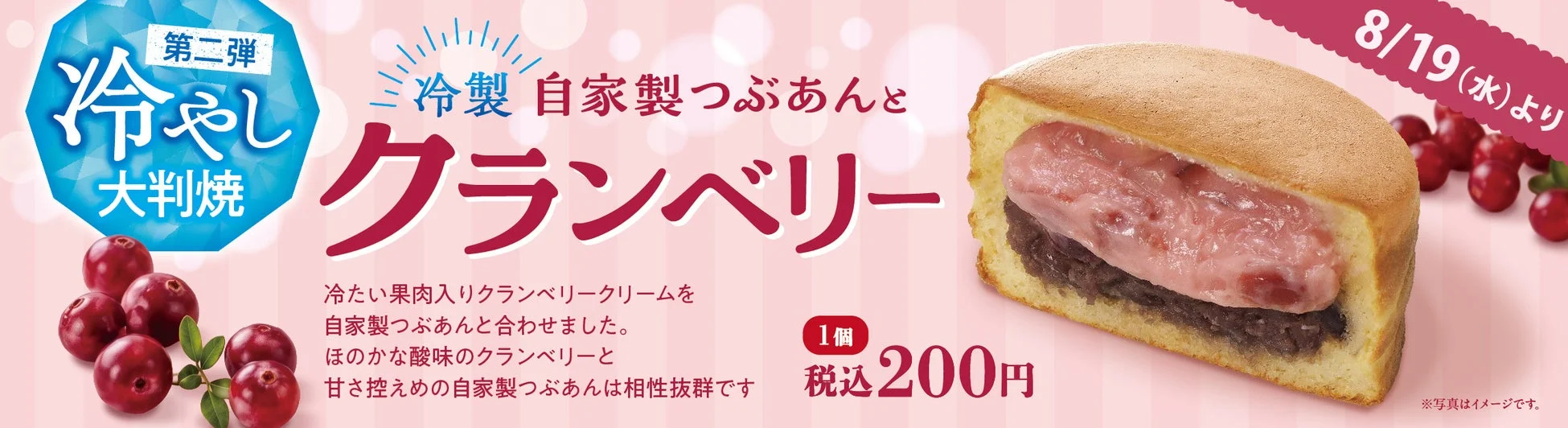冷製 自家製つぶあんとクランベリーの大判焼