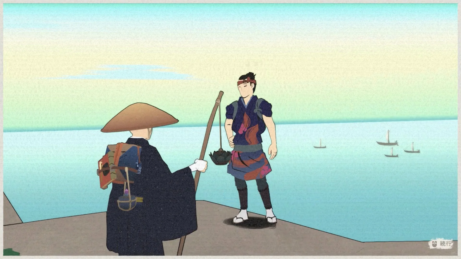 僧侶と旅人の出会い