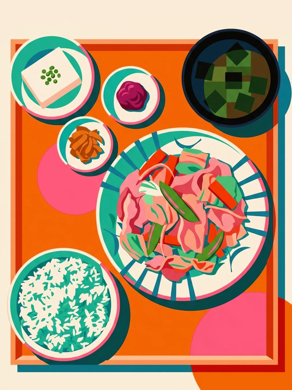 和食の定食イラスト