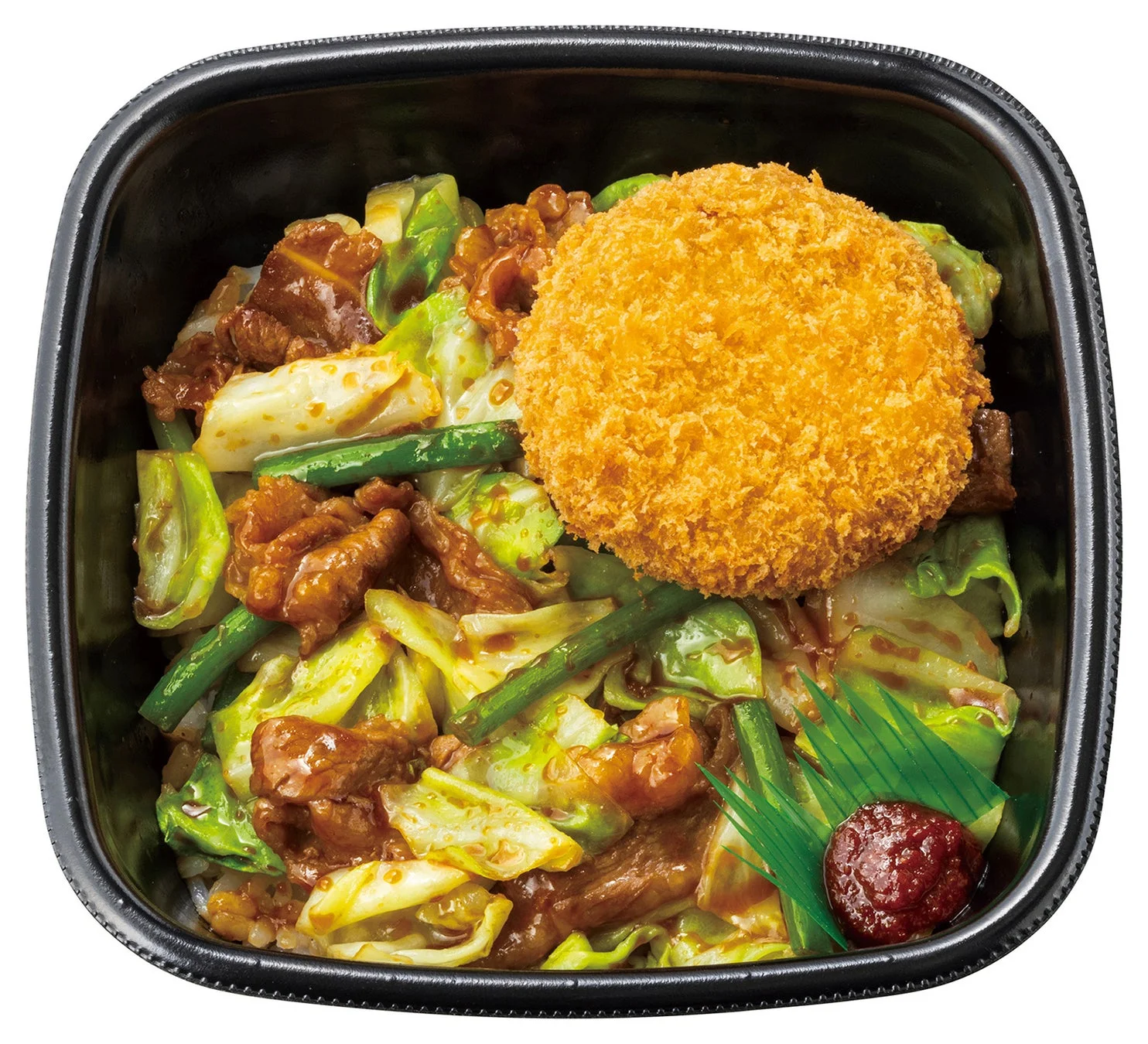 牛キャベ丼(メンチカツ)